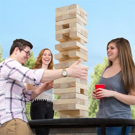 HEY PLAY Hey Play 80-TT0076 Classic Giant Wooden Blocks Tower Stacking Game 80-TT0076